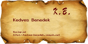 Kedves Benedek névjegykártya