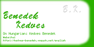 benedek kedves business card